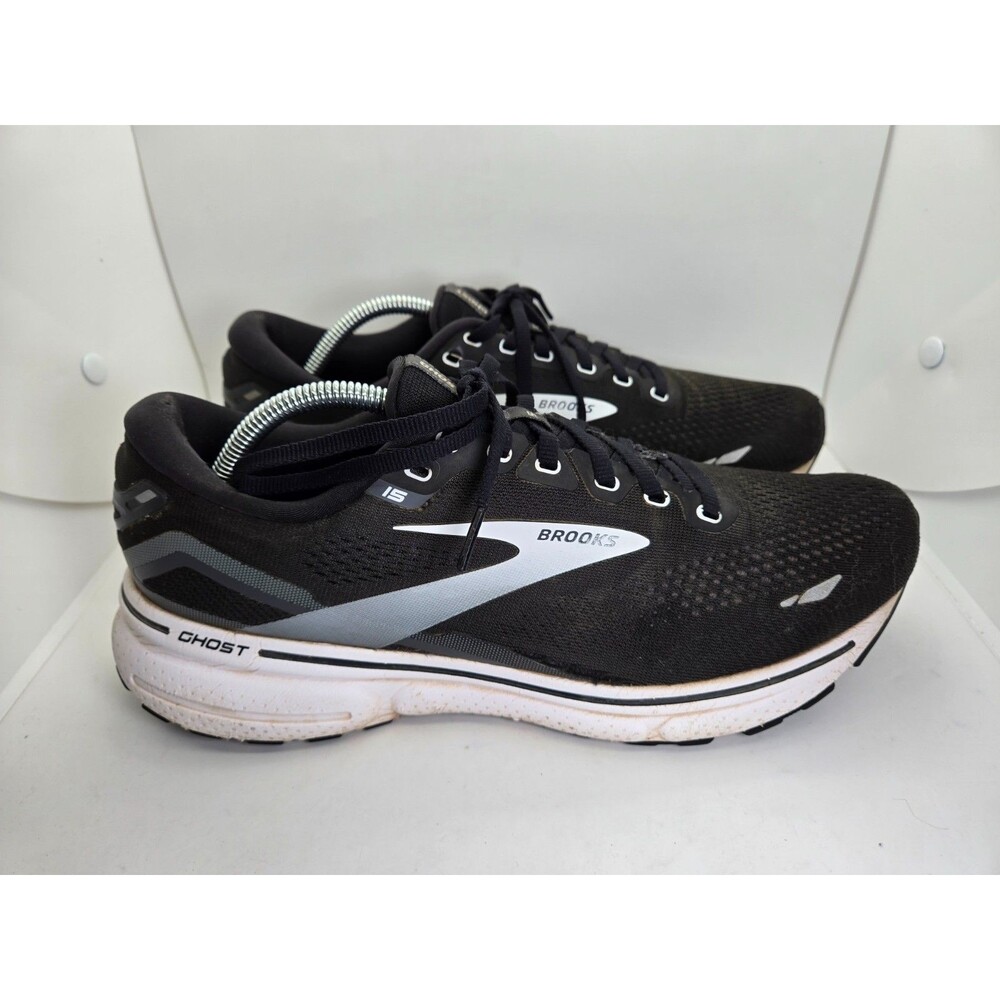 Brooks Ghost 15 Shoes Men's 11 D Black White Running Athletic Workout Sneakers
